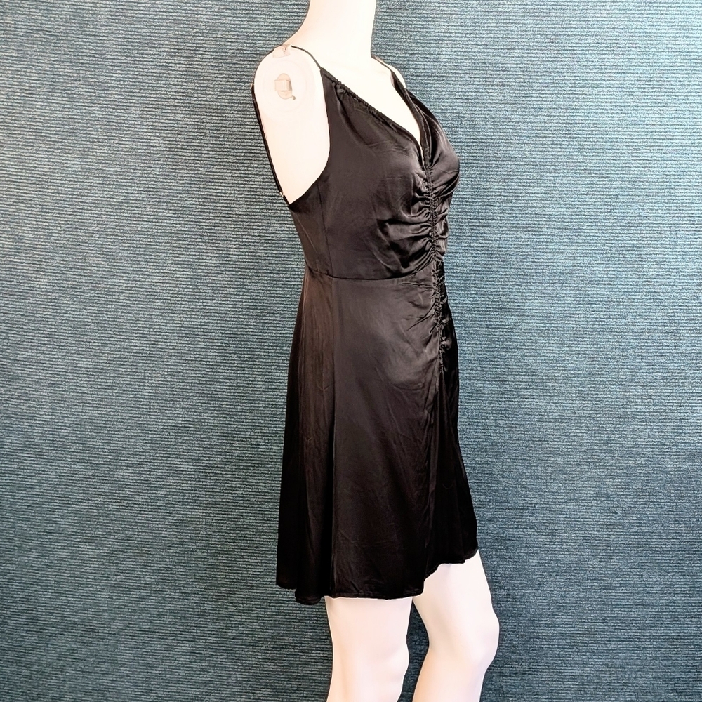 ASTR The Label Peony Black Ruched Satin Mini-Dress NWT - Picture 10 of 16